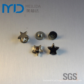 Estrela forma snap rebites e ornamentos de metal para moda apparels, vestuários, sacos e chapéus